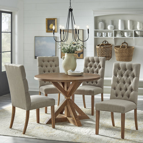 Lark Manor Arthav Piece Pedestal Dining Set Reviews Wayfair